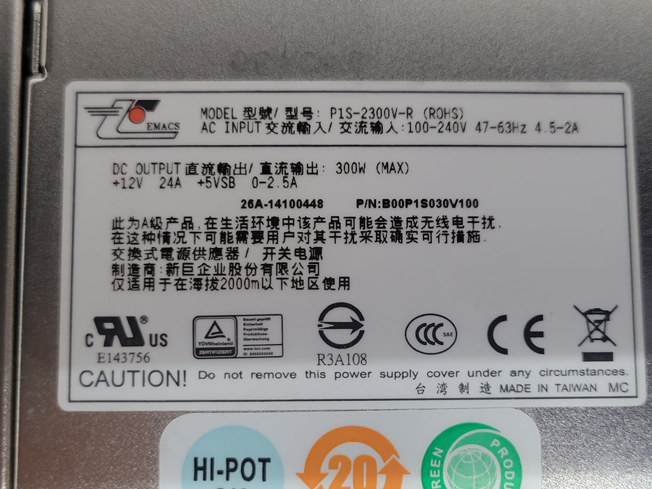 Lot of 2x EMACS P1S-2300V-R power supply for Dell Sonicwall SuperMassive 9400