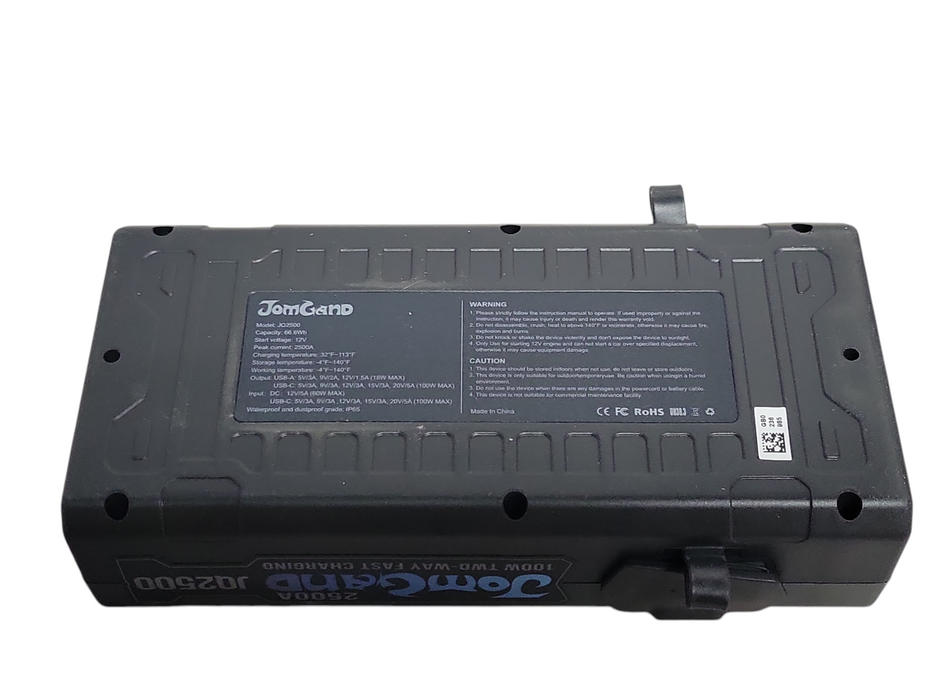 JOM GAND JQ2500 JUMP STARTER GAS 8.0L/DIESEL 6.0L, READ