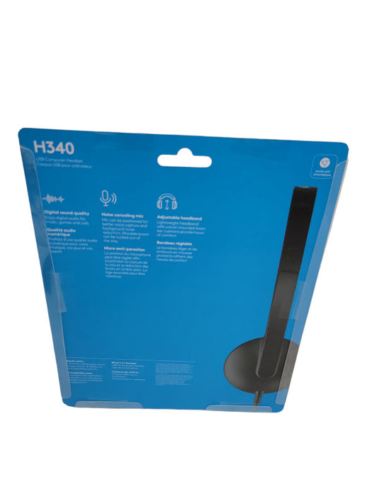Logitech H340 Wired USB Computer Headset Black Q%
