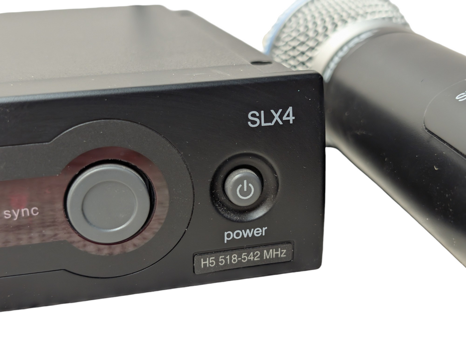 SHURE SLX4 Wireless Receiver with 2x SLX2 Wireless Microphones H5 518-542 MHz
