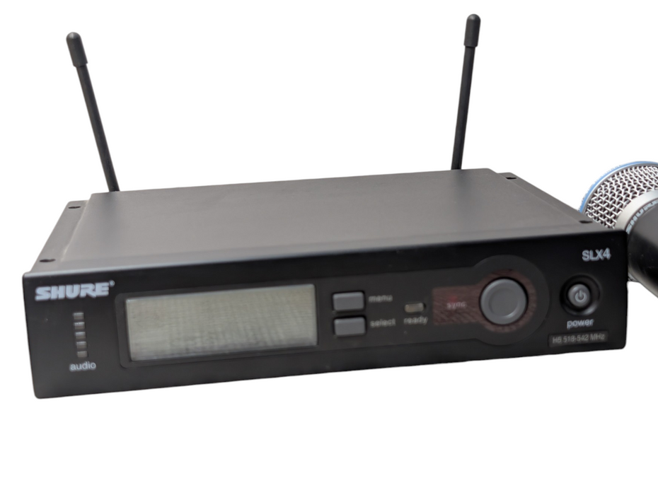 SHURE SLX4 Wireless Receiver with 2x SLX2 Wireless Microphones H5 518-542 MHz