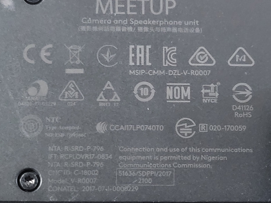 Logitech 860-000525 MeetUp HD Video and Audio Conferencing System V-R0007, READ