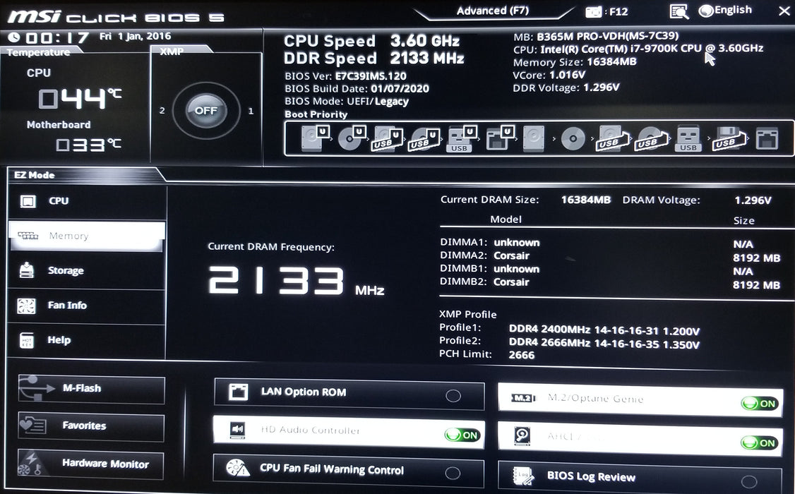 Generic Pc w/ Msi B365M Core i7-9700K CPU 16GB RAM 256GB NVMe