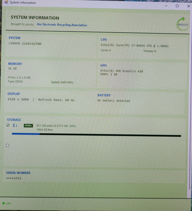 Lenovo ThinkCentre M90n | i7-8665U @1.90GHz 16GB DDR4 256GB NVMe