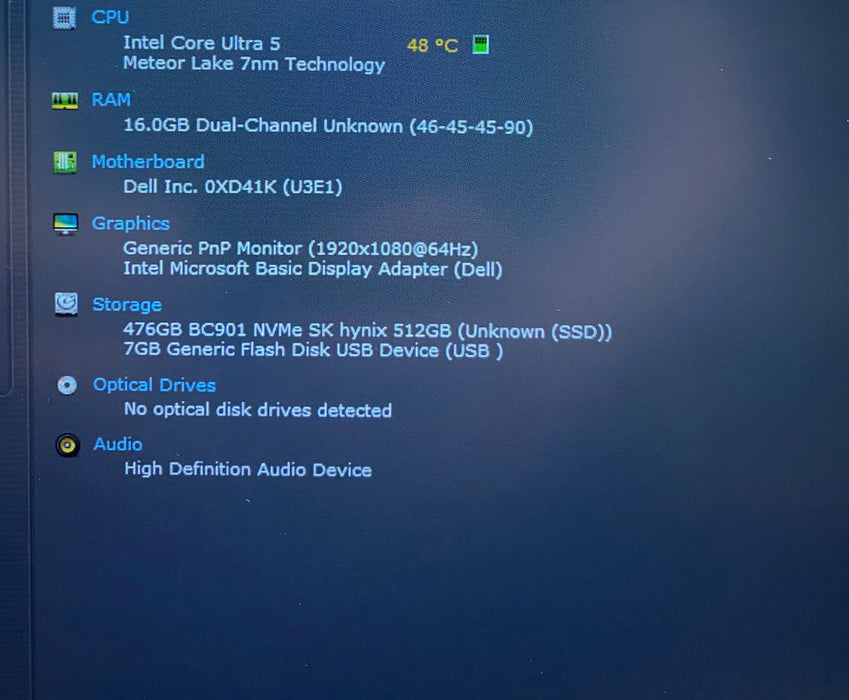 Dell Latitude 5450 Intel Core Ultra 5 125U 1.60GHz 16GB RAM 512GB SSD