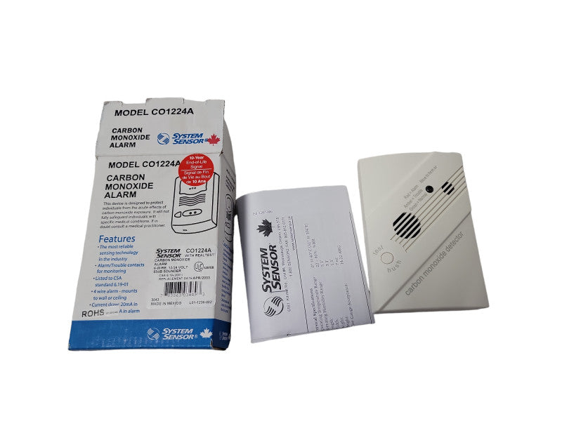 System Sensor Carbon Monoxide Alarm Model CO1224A CO260-CO Q