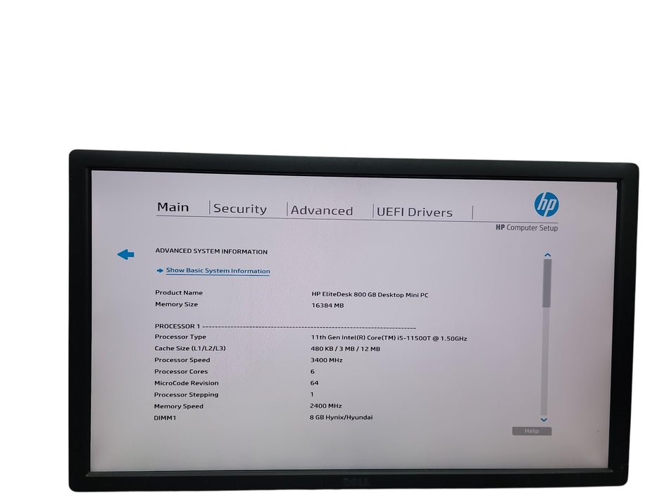 HP EliteDesk 800 G8 Mini PC 11th Gen i5 - 11500T @ 1.50GHz 16GB DDR4 Ram No HDD