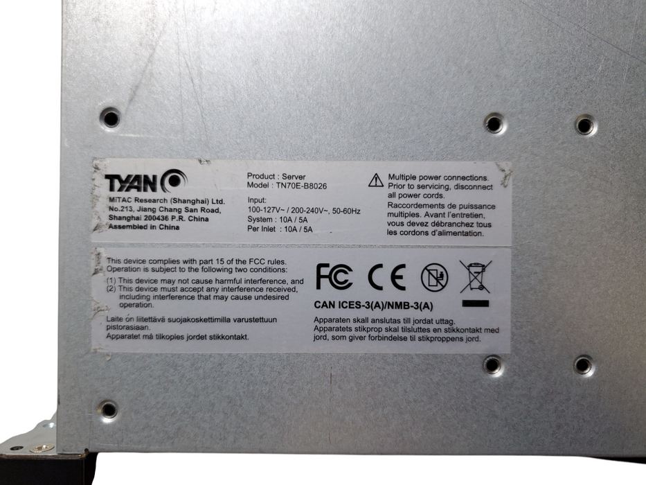 Tynan TN70E-B8026 2U AMD EPYC SP3 Server Barebones  - No CPU/RAM/HDD *READ*