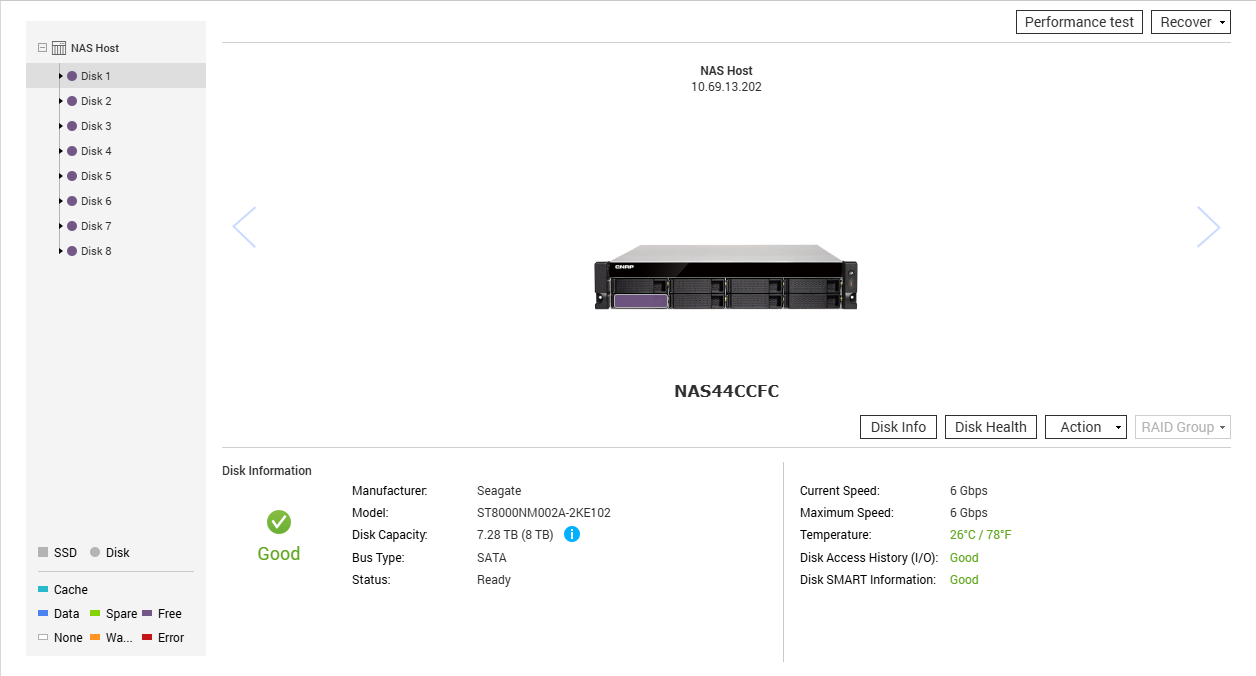 QNAP TS-832XU-RP 8 Bay NAS, 8GB DDR4 & 8x8TB (64TB) HDDs, 2x PSU