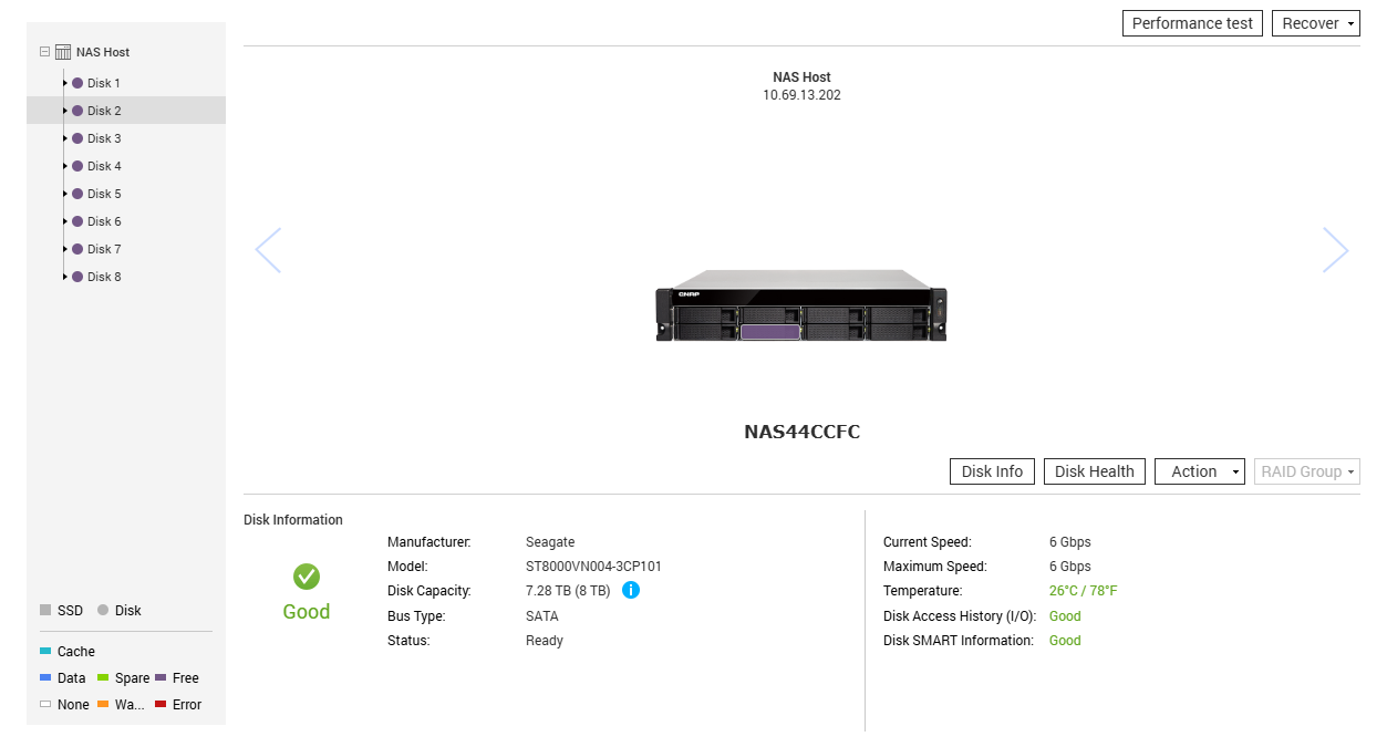 QNAP TS-832XU-RP 8 Bay NAS, 8GB DDR4 & 8x8TB (64TB) HDDs, 2x PSU