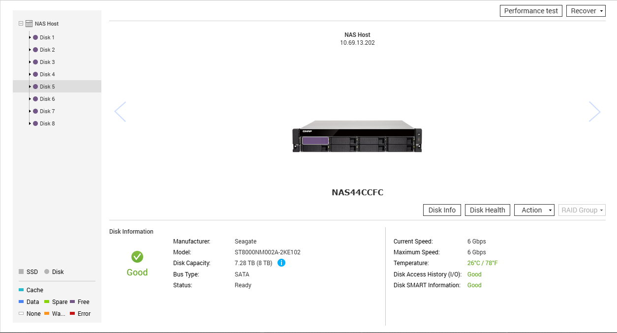 QNAP TS-832XU-RP 8 Bay NAS, 8GB DDR4 & 8x8TB (64TB) HDDs, 2x PSU
