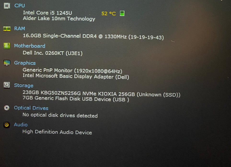 Dell Latitude 5430 Core i5-1245U 1.60GHz 16GB RAM 256GB SSD READ!