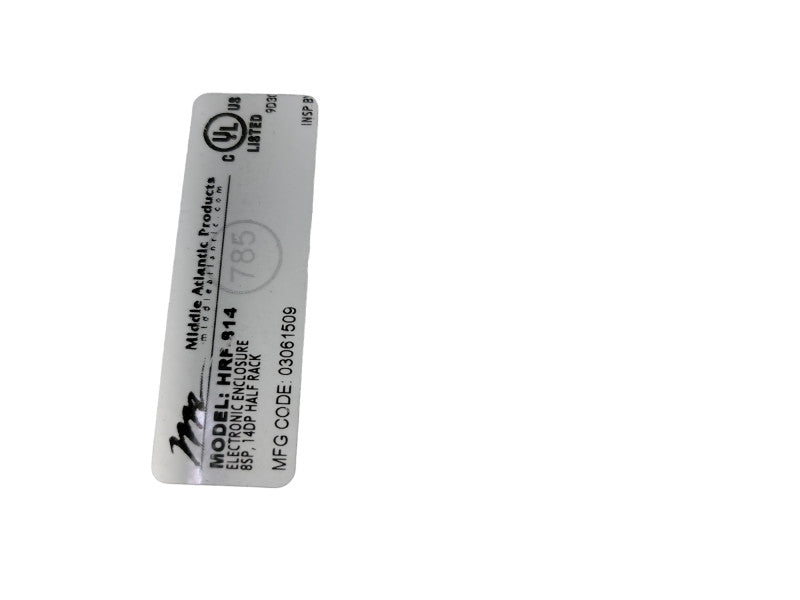Middle Atlantic HRF-0814 Half Rack Frame 8RU | Width 10-5/8\\" W/ add ons