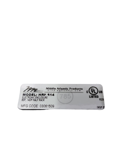 Middle Atlantic HRF-0814 Half Rack Frame 8RU | Width 10-5/8\\" W/ add ons