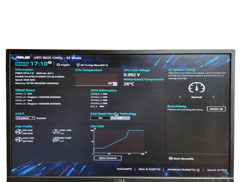 Custom PC PRIME Z370 - P II Inter Core i9 - 9900k CPU @ 3.60GHz 32GB DDR4 Ram Î¸