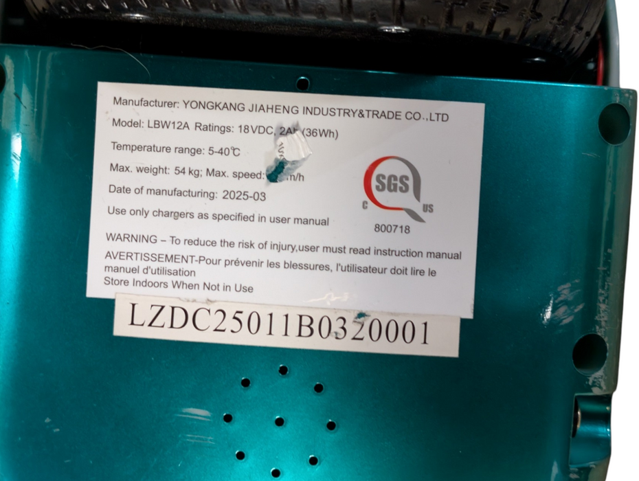 Yongkang LBW12A "Hoverboard"  Please READ