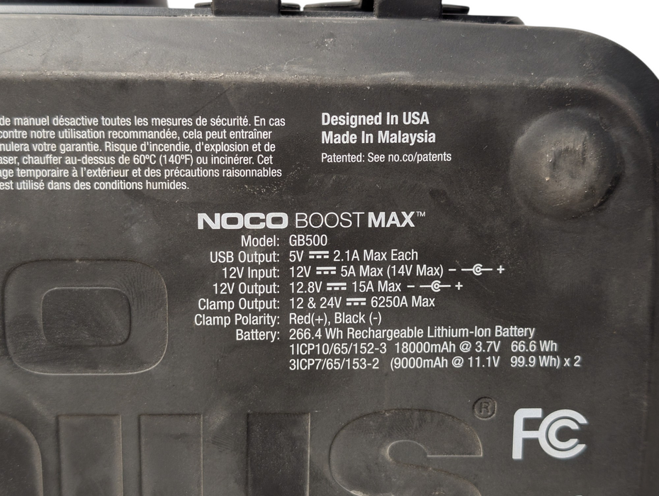 NOCO Genius GB500+ BOOST MAX ULTRASAFE JUMP STARTER 6250A 12V/24V PLESAE READ