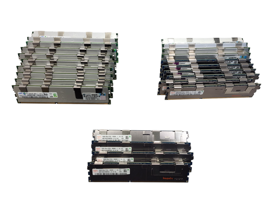 Lot of 24x Various Brand 16GB PC3/PC3L-8500 Heatsink Server RAM