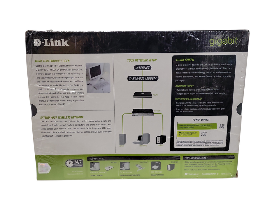 D-Link DGS-1024D 24-Port Gigabit Ethernet Switch NEW