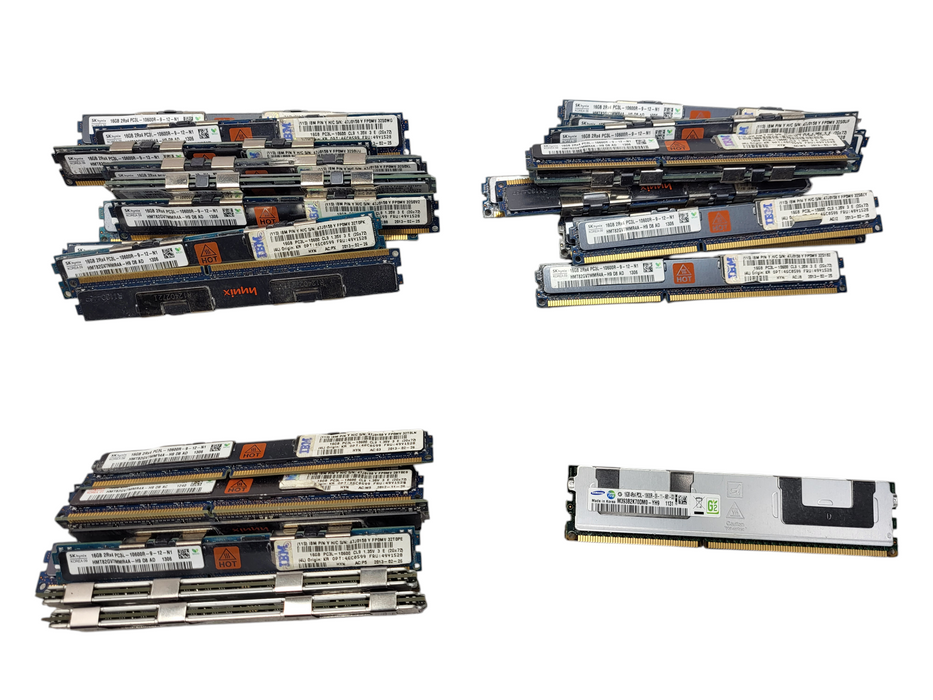 Lot of 31x Samsung/SK Hynix 16GB PC3L-10600R Heatsink Server RAM