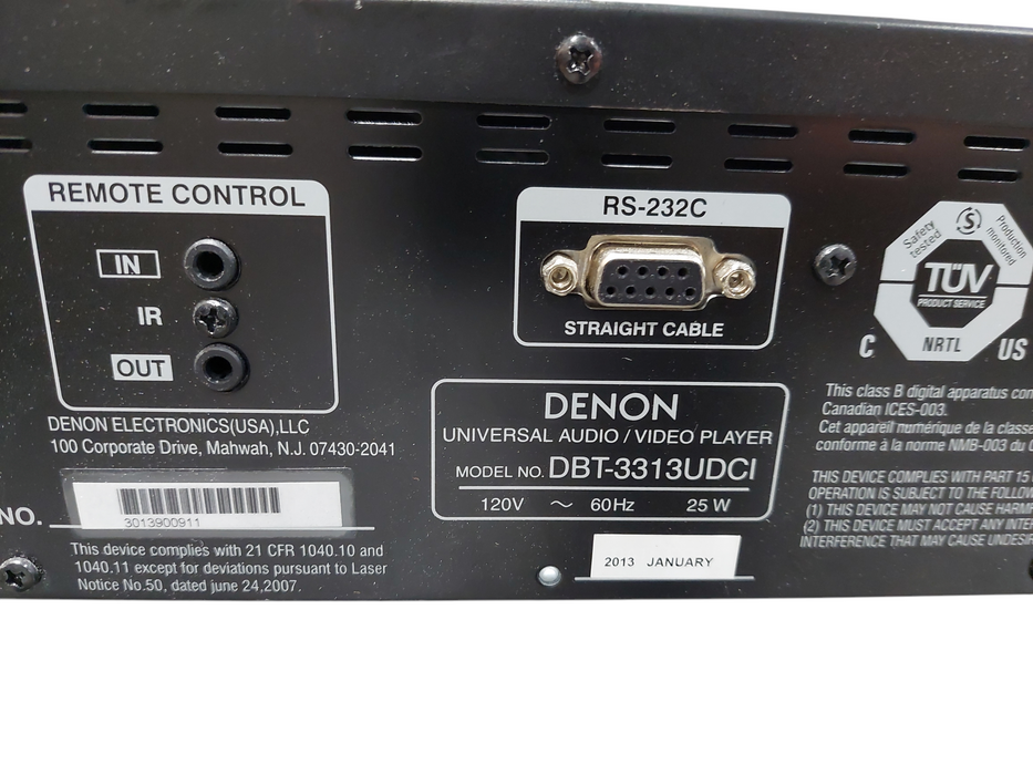 Denon Universal Audio/Video Player Model: DBT-3313UDCI Rack Mountable