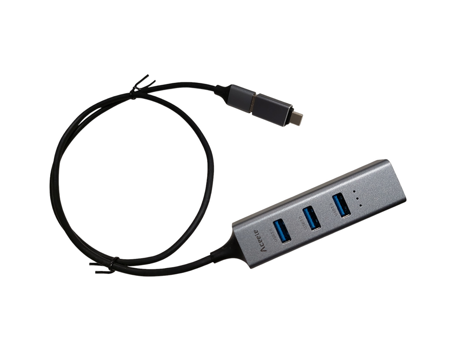 Aceele USB 3.0 x 3 Lan Network Adapter USB C Type Power Cable Adapter