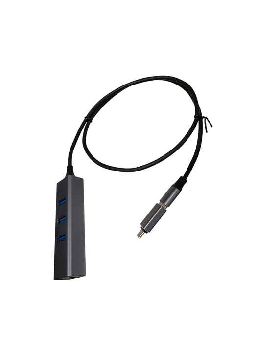 Aceele USB 3.0 x 3 Lan Network Adapter USB C Type Power Cable Adapter
