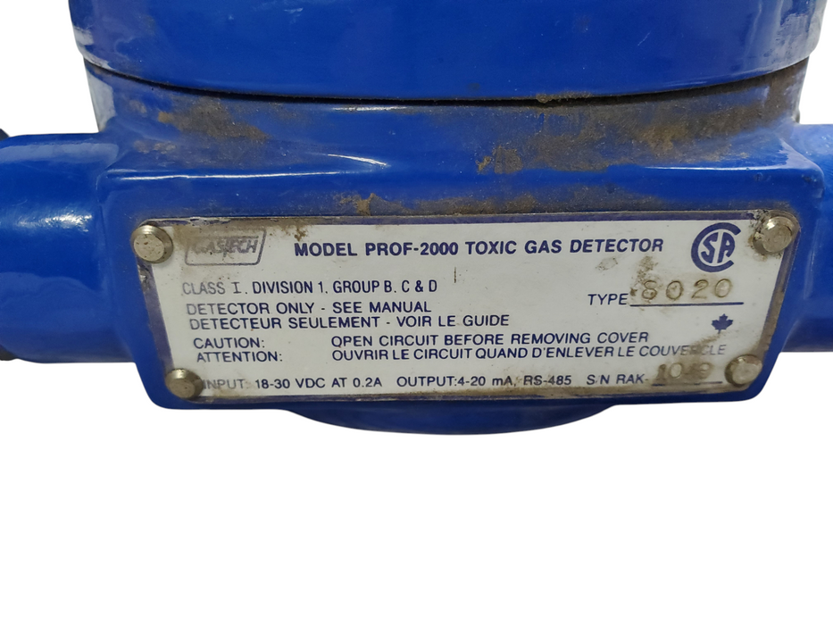 GasTech Prof-2000 Toxic Gas Detector w/ Explosion Proof Housing *READ*