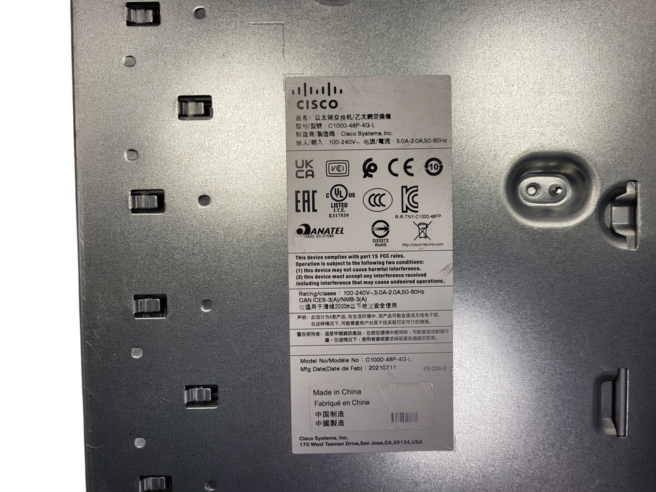 Cisco C1000-48P-4G-L POE+ Switch 48 x 1GE & 4 x SFP Uplink Ports
