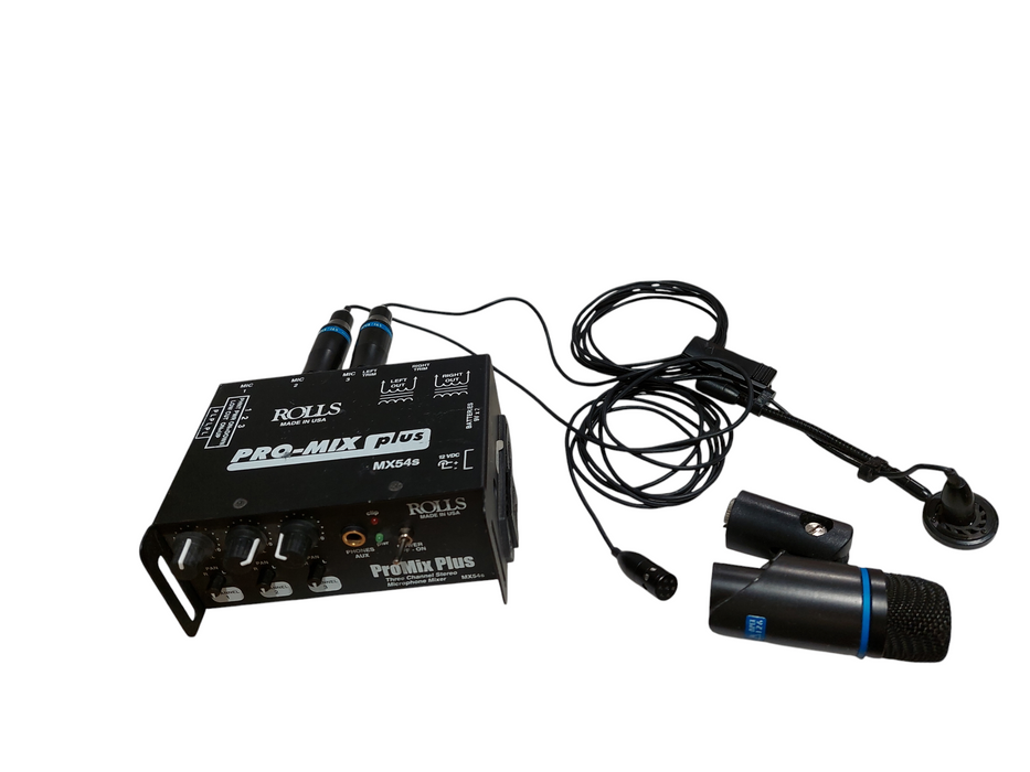 Rolls Pro-Mix Plus MX54S Three Channel Stereo Microphone Mixer & Apex 126 Mic