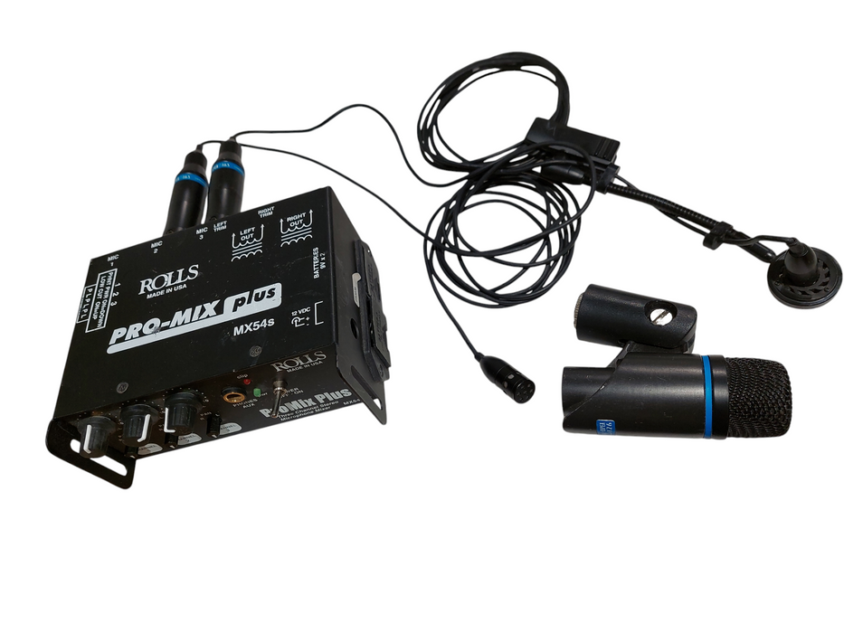 Rolls Pro-Mix Plus MX54S Three Channel Stereo Microphone Mixer & Apex 126 Mic