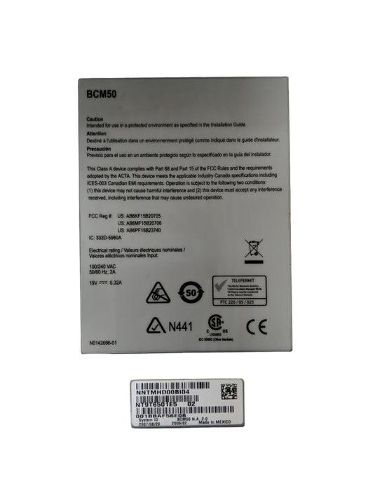 NORTEL BCM50 - NT9T6501E5 02 - Business Communication Manager