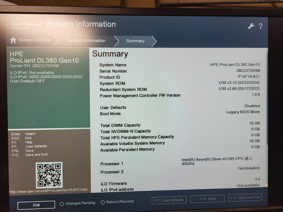 HPE ProLiant DL380 Gen10 | Xeon Silver 4210R @ 2.4GHz 16GB DDR4 P408i-a| NO HDD
