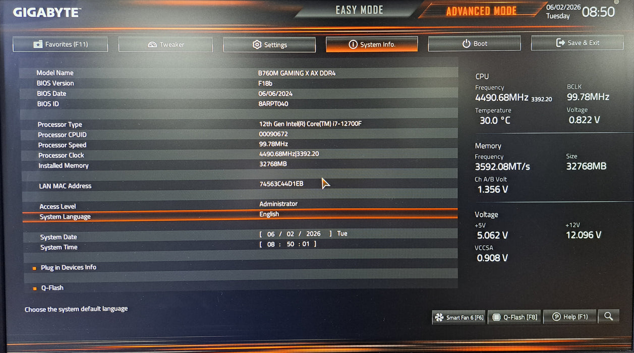 Gigabyte B760M Gaming PC w/ Intel Core i7-12700F, 32GB DDR4, RTX 3070, 1TB NVMe