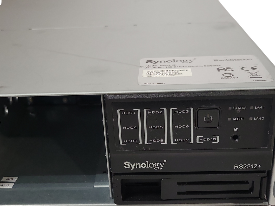 Synology RS2212+ 10 Bay NAS with 1x HDD Tray, No HDD