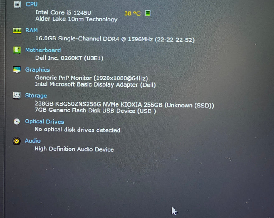 Dell Latitude 5430 Intel Core i5-1245U 1.60GHz 16GB RAM 256GB SSD
