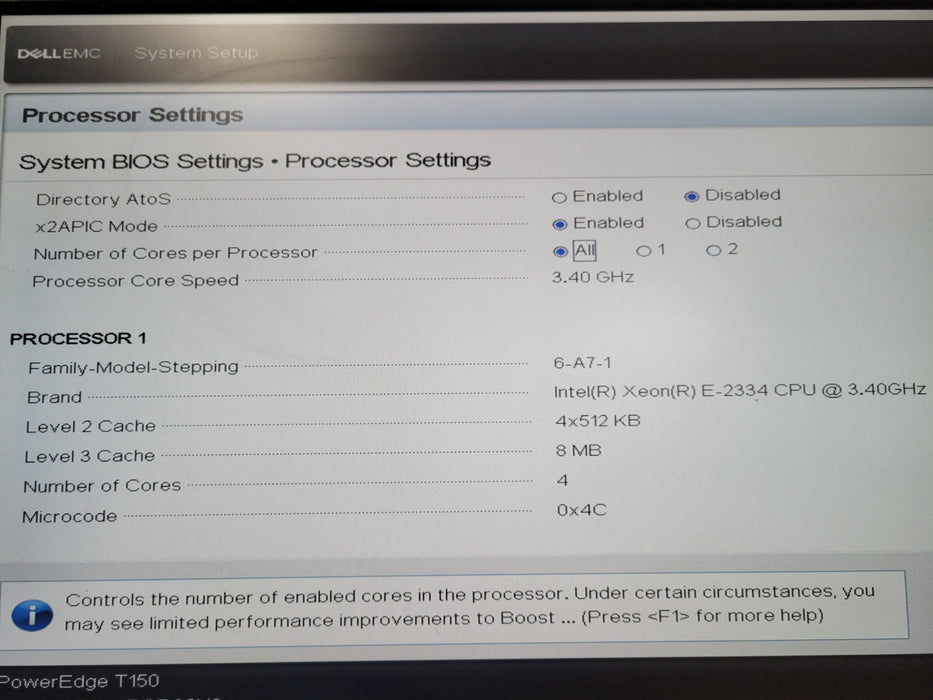 Dell PowerEdge T150, Xeon E-2334 @ 3.40GHz, 64GB DDR4, PERC H355