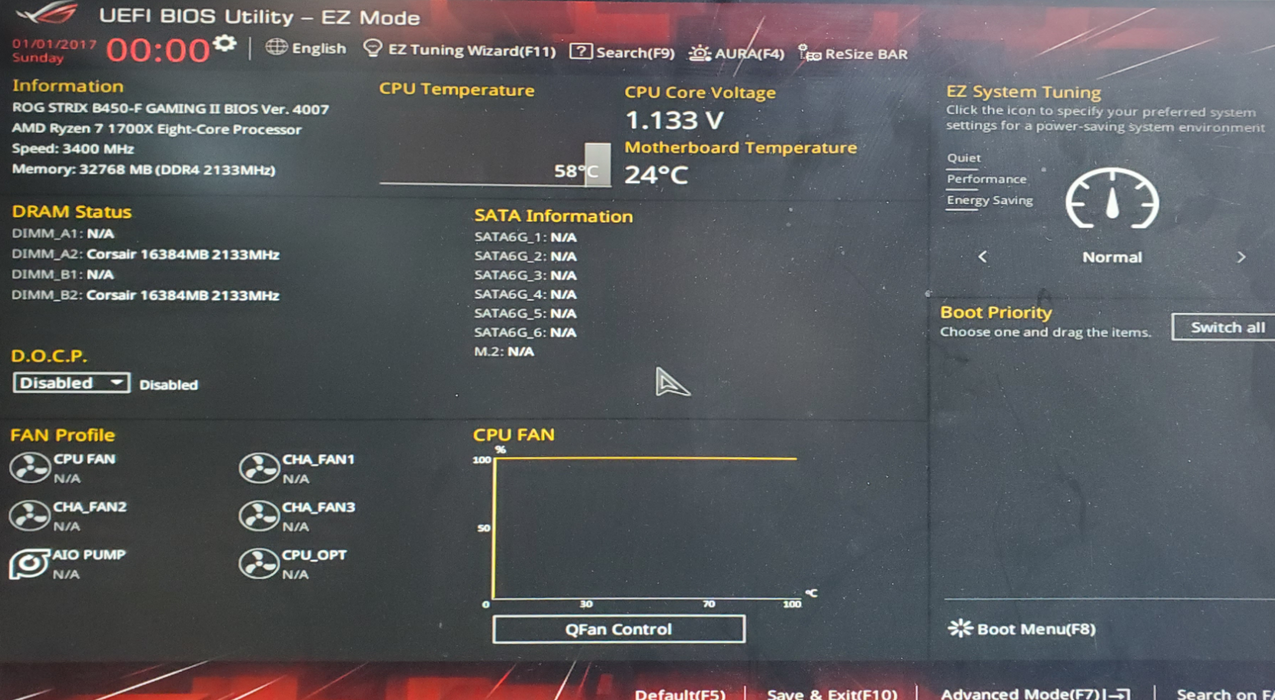 ASUS ROG Strix B450-F Gaming II - AMD Ryzen 7 1700X, 32GB DDR4 - No HDD