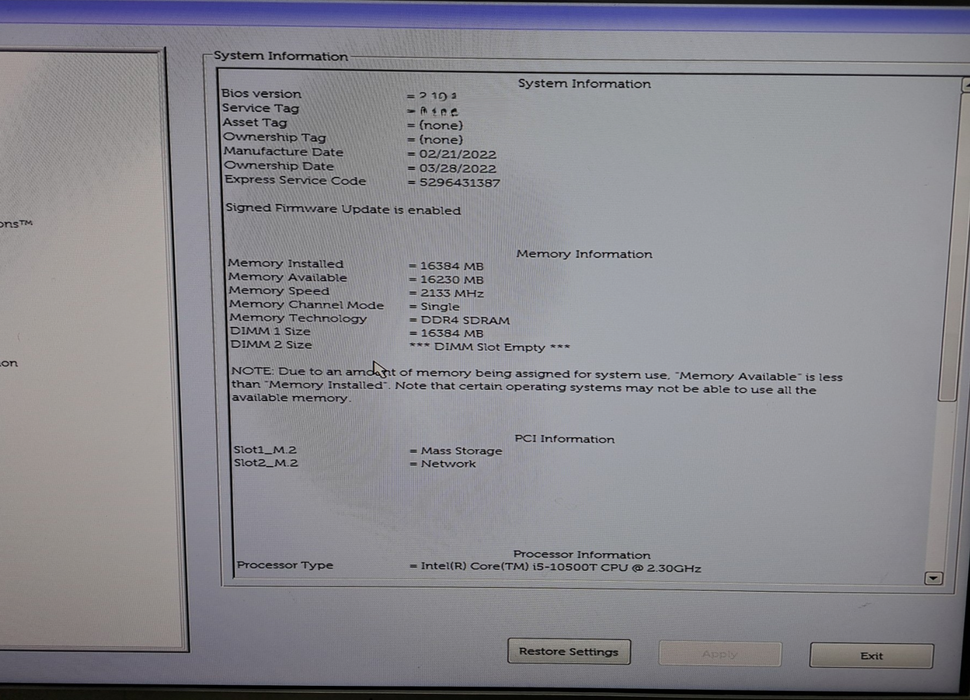 Dell OptiPlex 3090 Micro | i5-10500T | 16GB DDR4 | 256GB NVME
