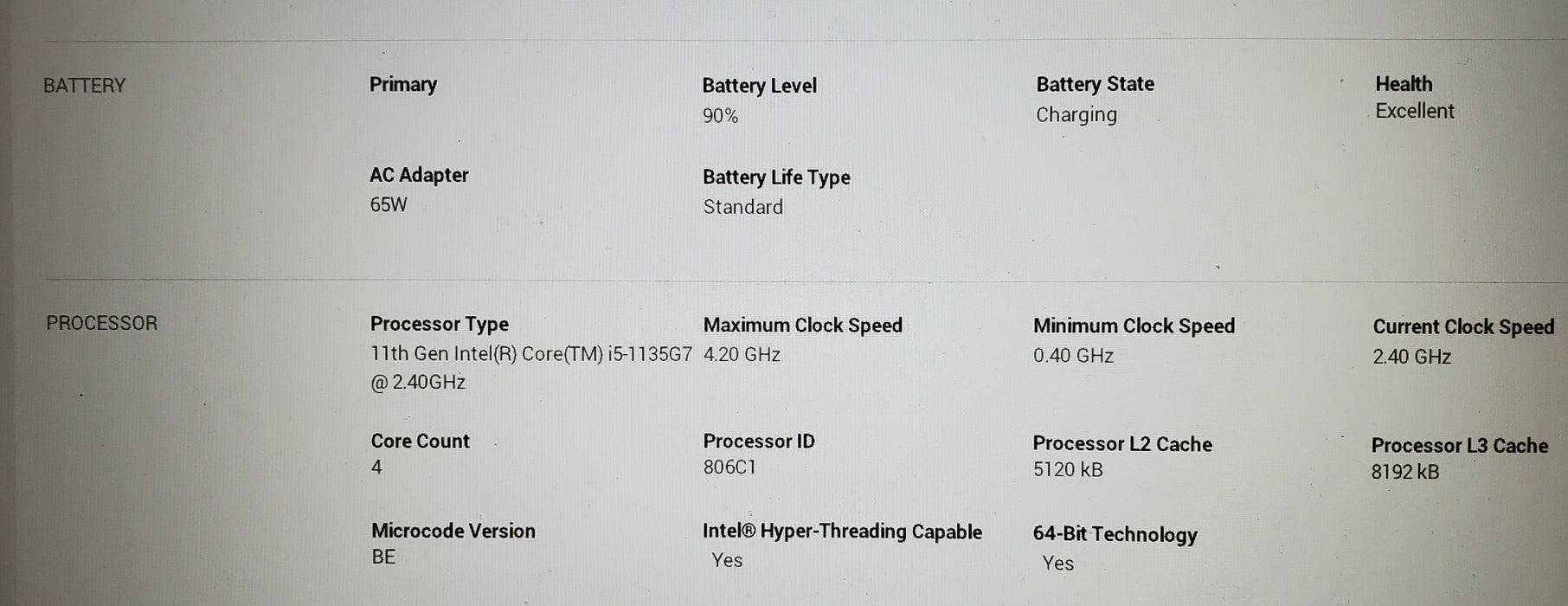 Dell Vostro 15 3510 Core i5-1135G7 2.40GHz 16GB RAM 512GB SSD READ