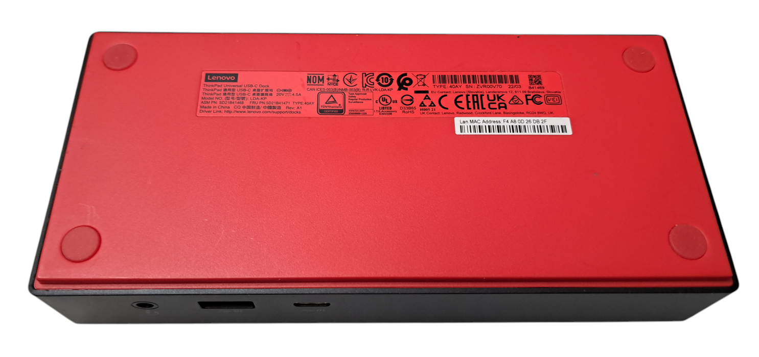 Lenovo ThinkPad Universal USB-C Docking Station 40AY No AC