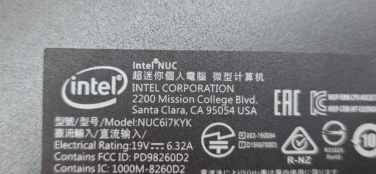 Intel NUC6I7KYK i7-6770HQ CPU | 8GB DDR4 | No HDD