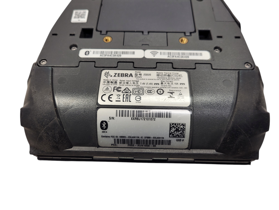 Zebra ZQ520 Mobile Thermal Receipt Printer Bluetooth No AC