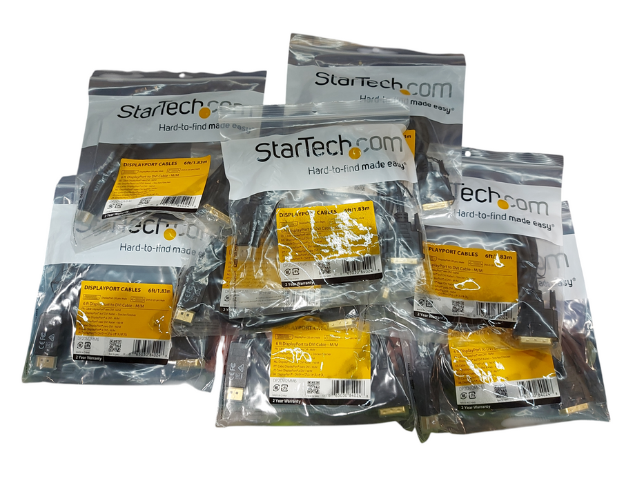 Lot 10x Startech DisplayPort to DVI Cable 6FT DP Male
