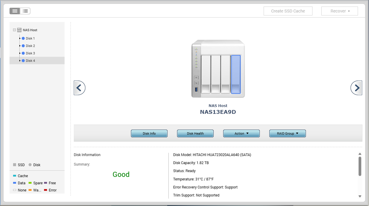 QNAP TS-419P II NAS 4-Bay NAS w/ 4x 2TB HDDs, No AC adapter