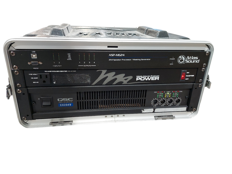 QSC Audio Products CX204V In Gator Case 2x4 Speaker Processor/Masking Generator