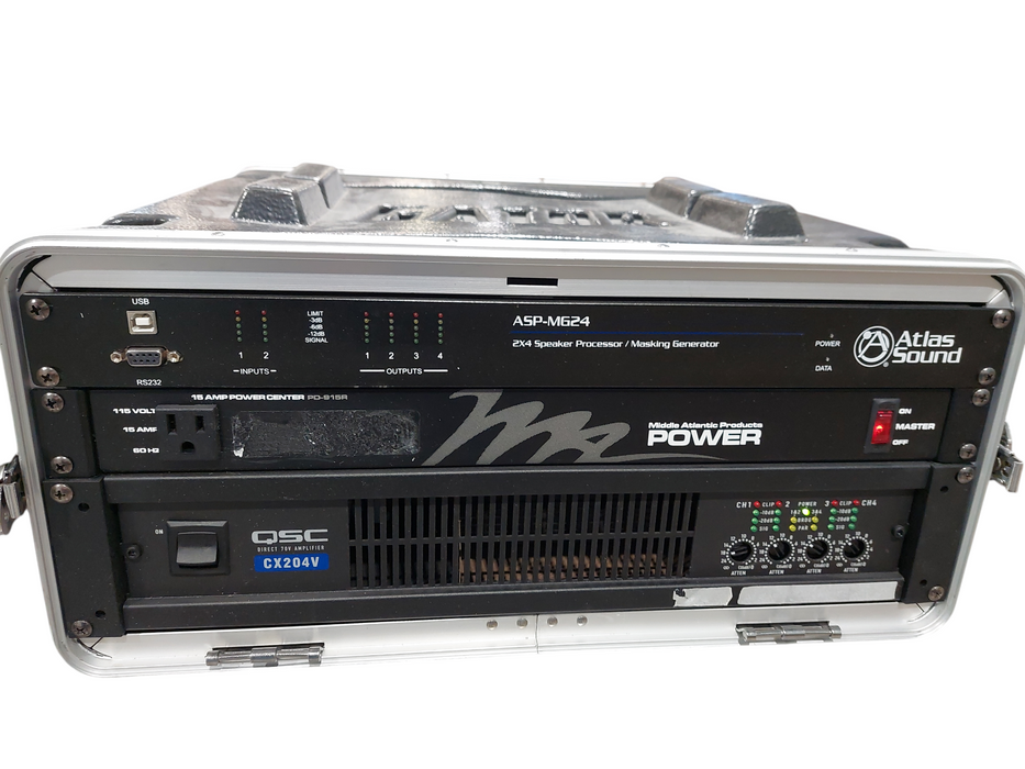 QSC Audio Products CX204V In Gator Case 2x4 Speaker Processor/Masking Generator