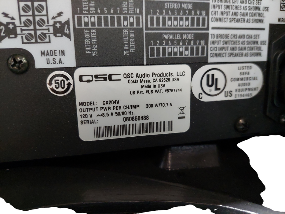 QSC Audio Products CX204V In Gator Case 2x4 Speaker Processor/Masking Generator