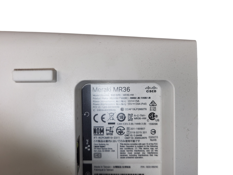 Cisco Meraki MR36 802.11ax Wireless Access Point and Bracket Unclaimed