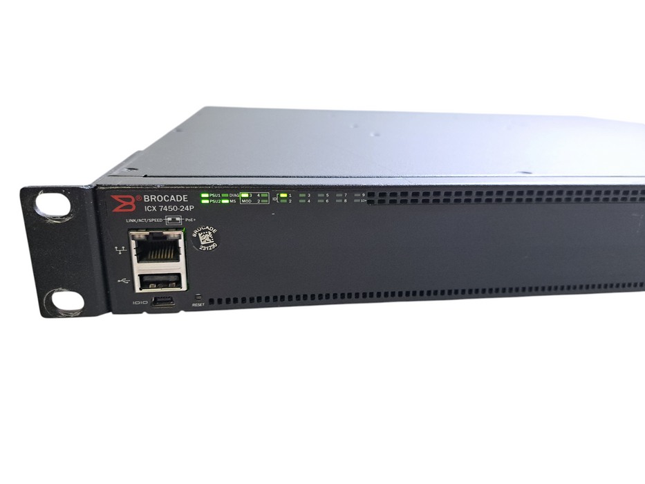 Brocade ICX7450-24P | 24-Port Gigabit PoE+ Switch w/ 1x 40G | Dual AC